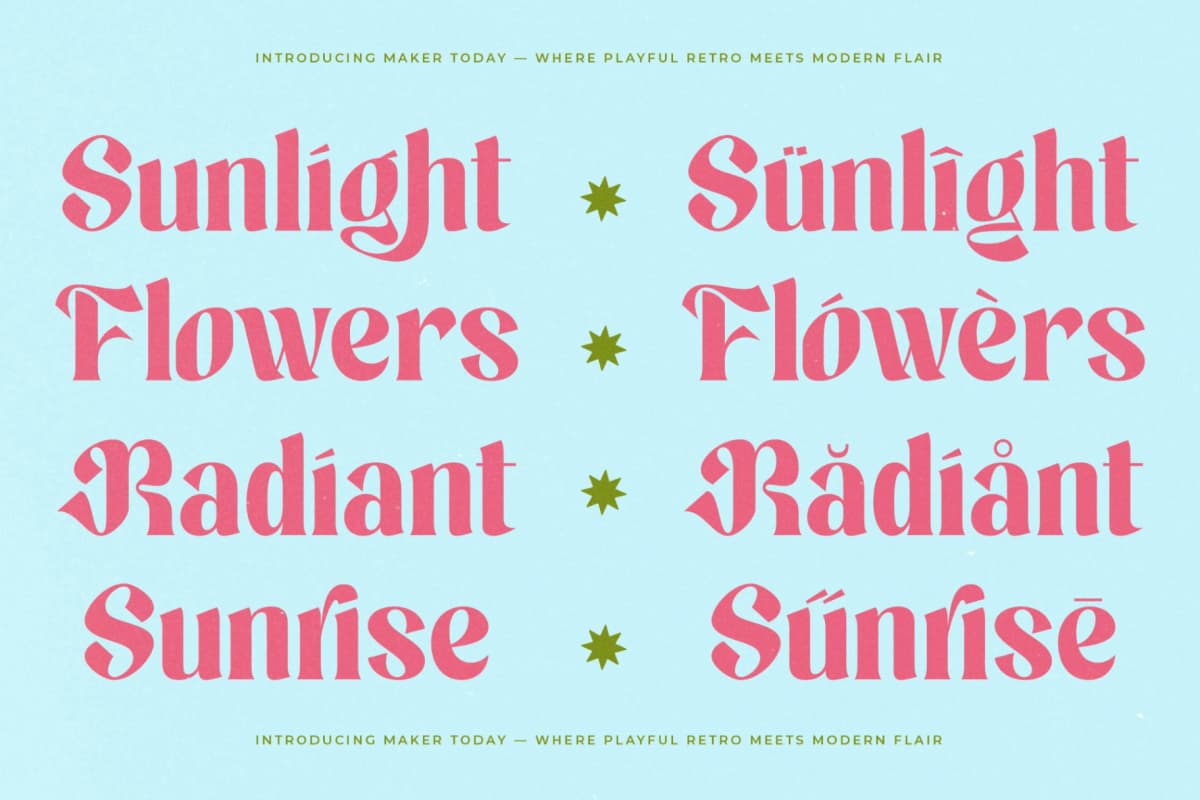 Maker Today - Modern Retro Serif Display Font font preview 6