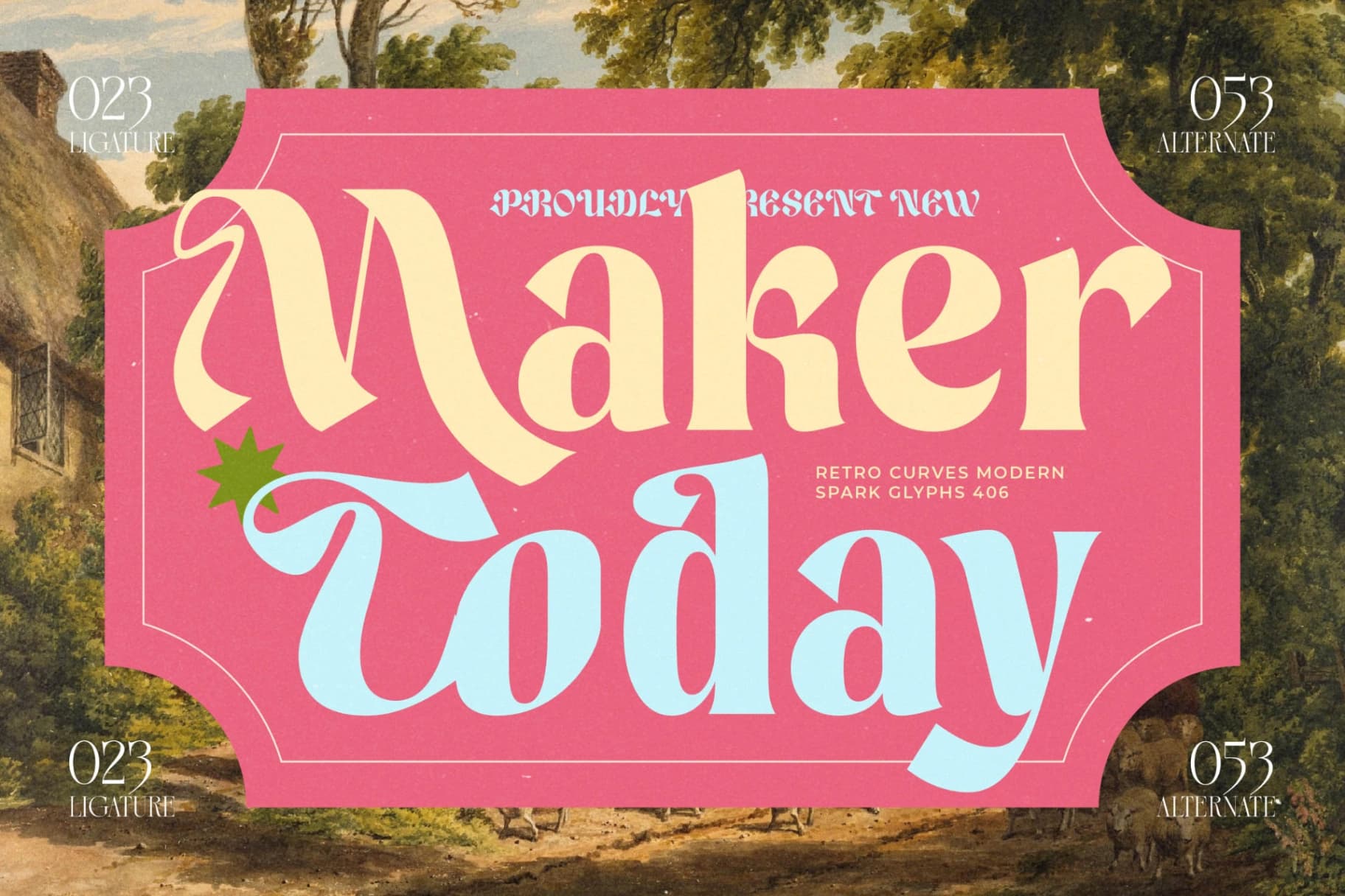 Preview of Maker Today - Modern Retro Serif Display Font font