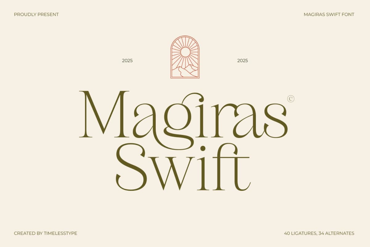 Magiras Swift - Thin Serif Font font preview 1