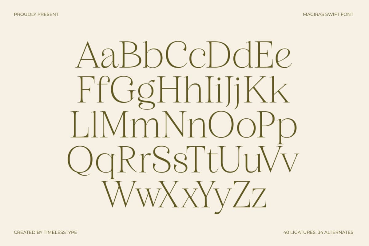 Magiras Swift - Thin Serif Font font preview 9