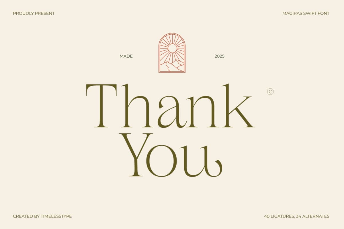 Magiras Swift - Thin Serif Font font preview 15