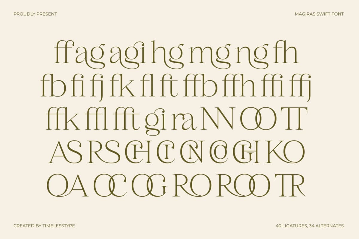 Magiras Swift - Thin Serif Font font preview 13