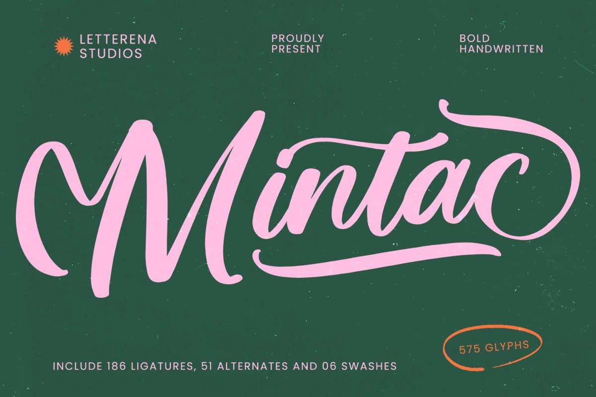 Preview of Mintac – Bold Handwritten Font font