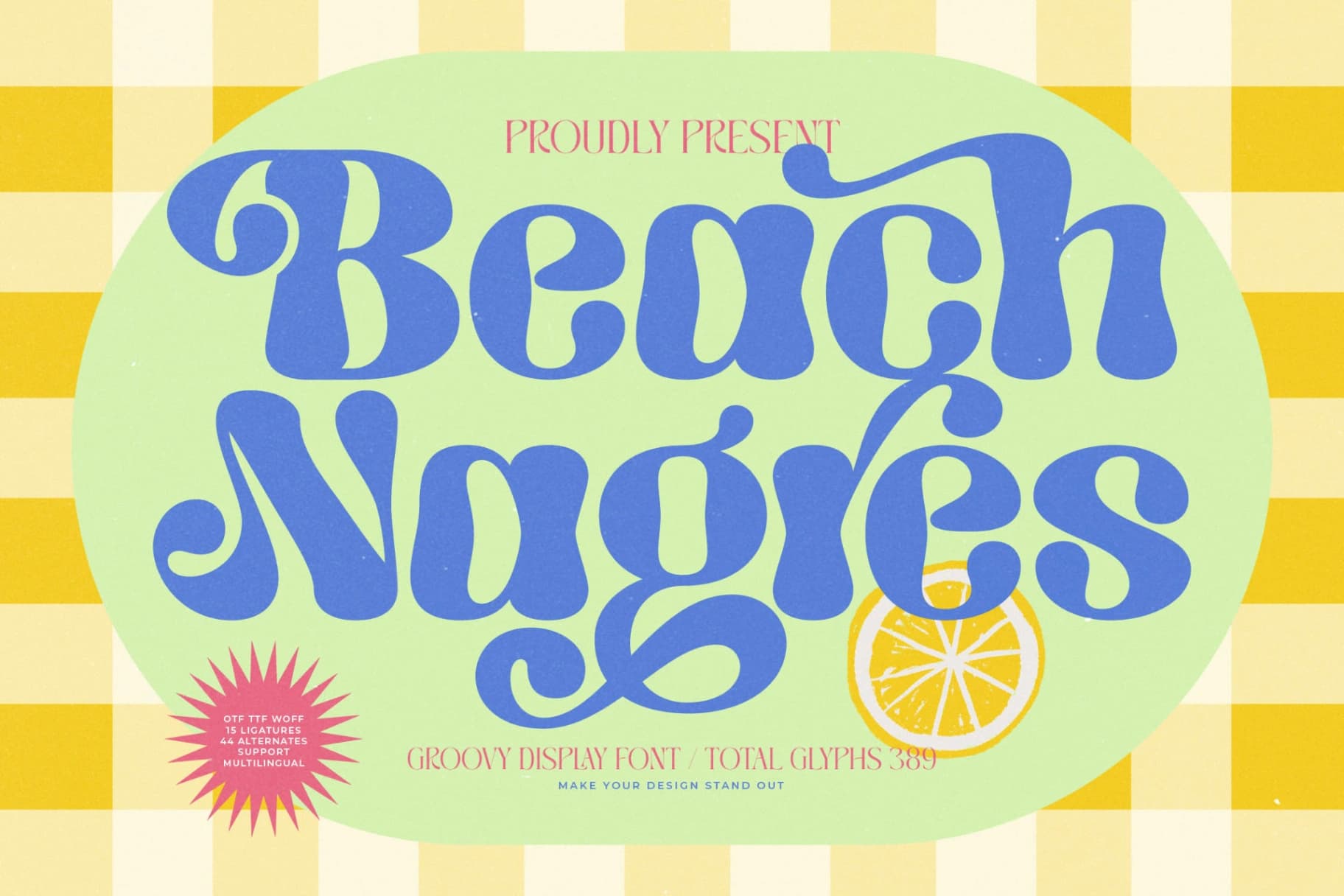 Preview of Beach Nagres - Groovy Display Font font