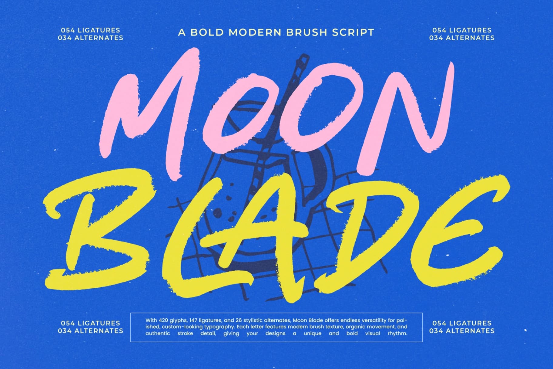 Preview of Moon Blade - Bold Modern Brush Script font