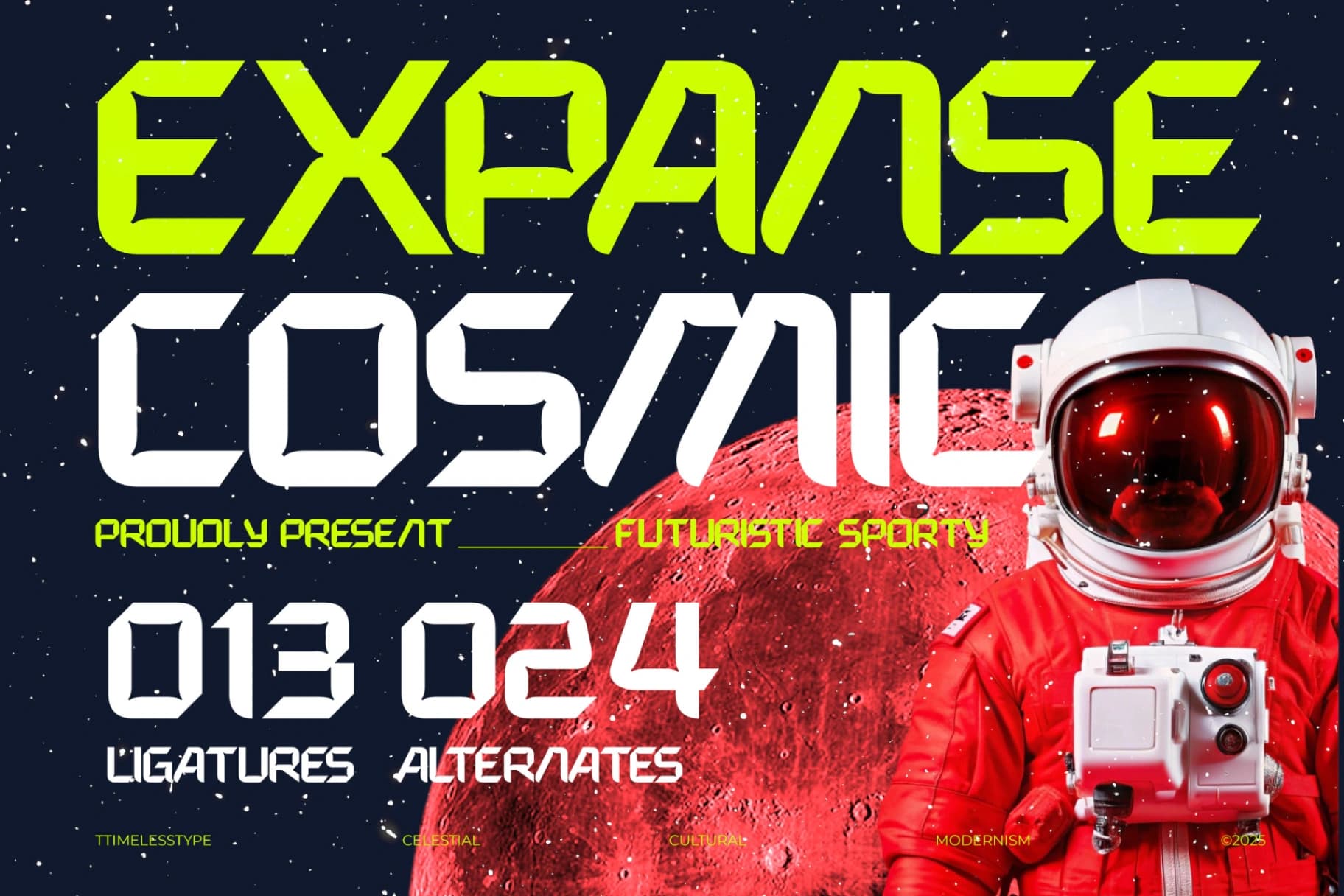 Preview of Expanse Cosmic - Futuristic Sporty Display Font font