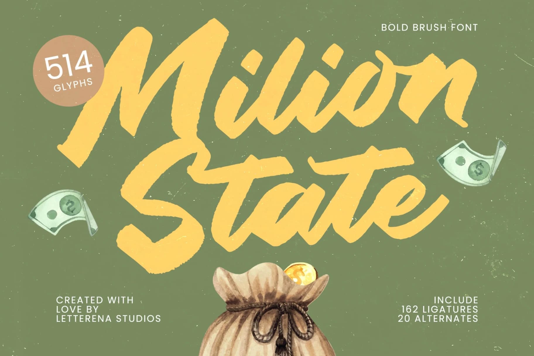 Preview 1 for Milion State – Bold Brush Font