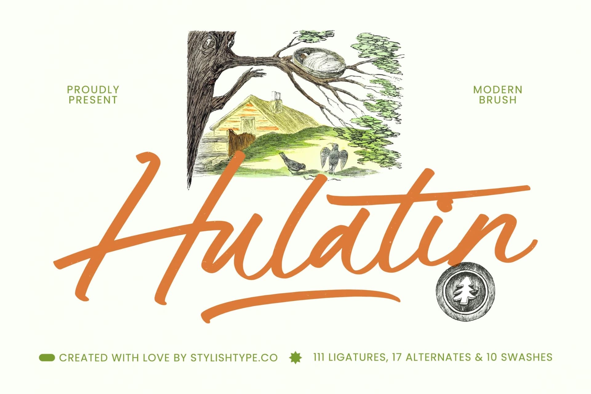 Preview of Hulatin - Modern Brush Script font