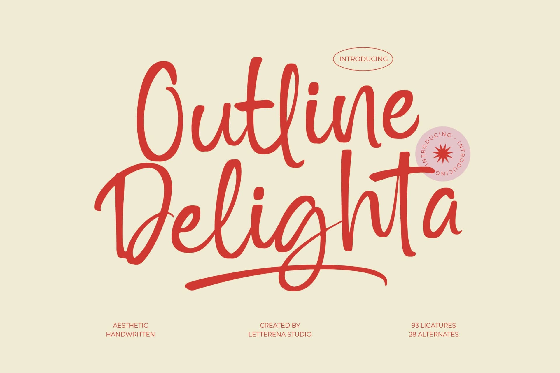Preview 1 for Outline Delighta – Aesthetic Handwritten Font