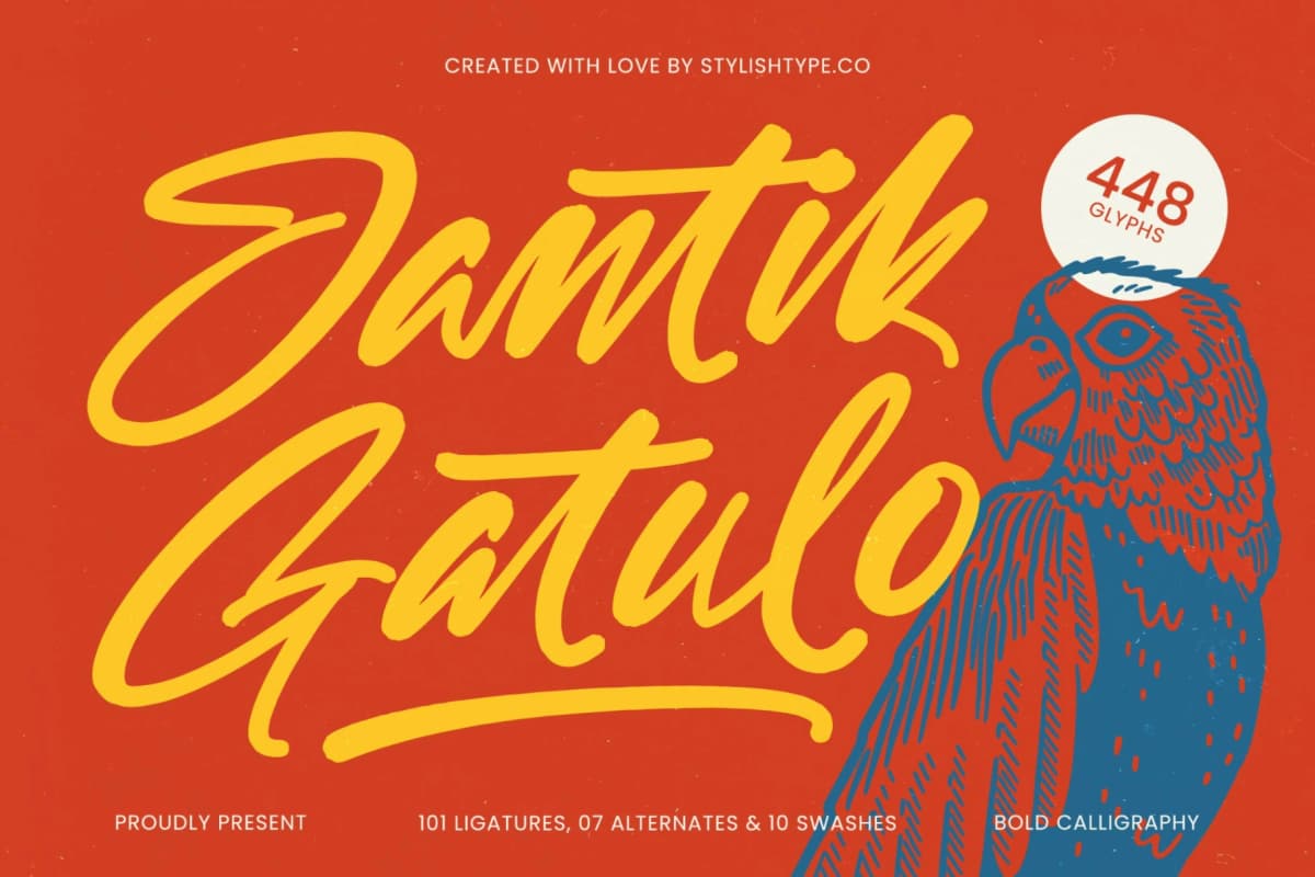 Preview 1 for Jantik Gatulo - Bold Calligraphy Font