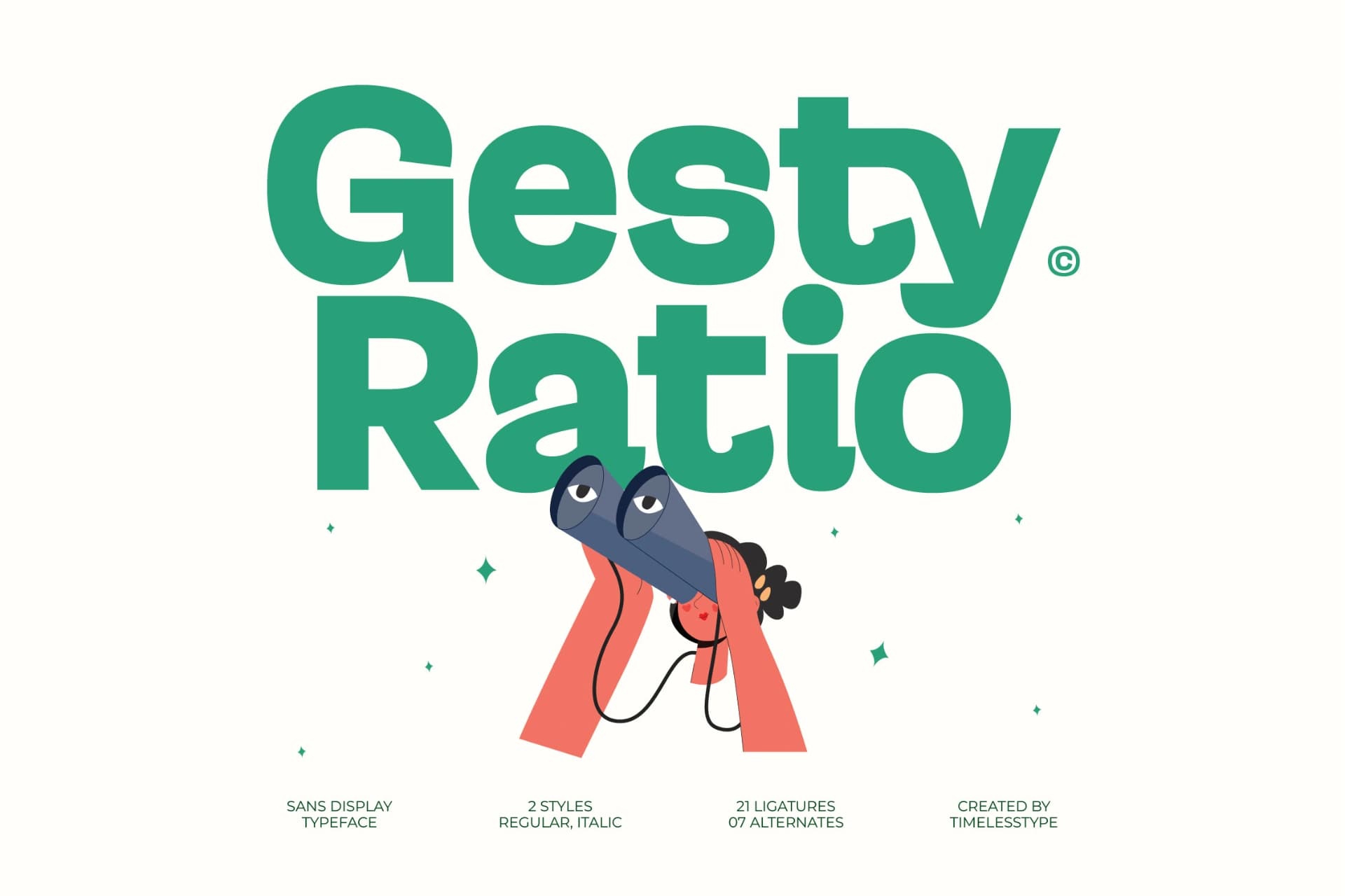 Preview of Gesty Ratio - Sans Display Typeface font