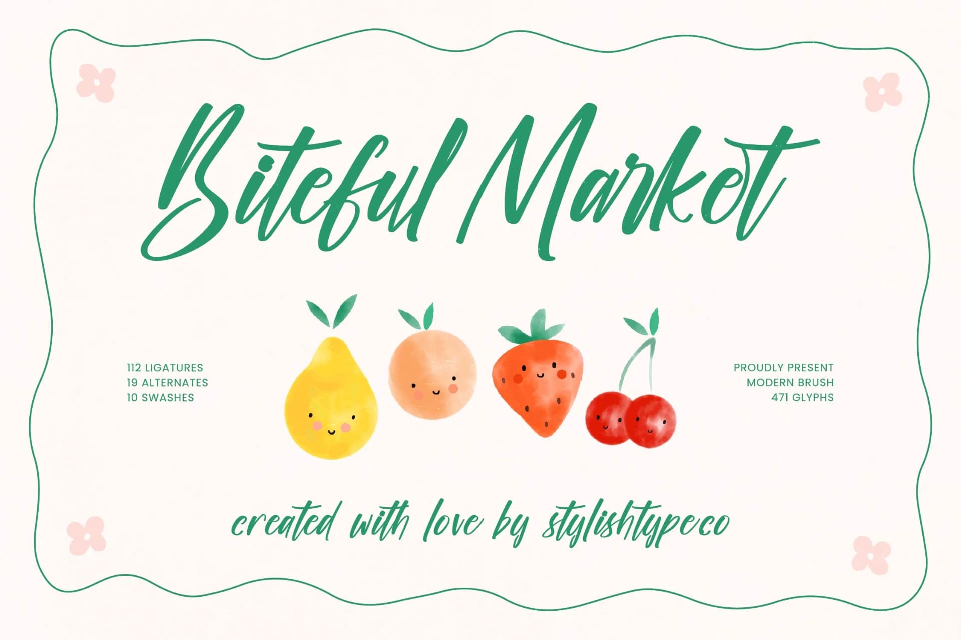 Preview of Biteful Market - Modern Brush Font font