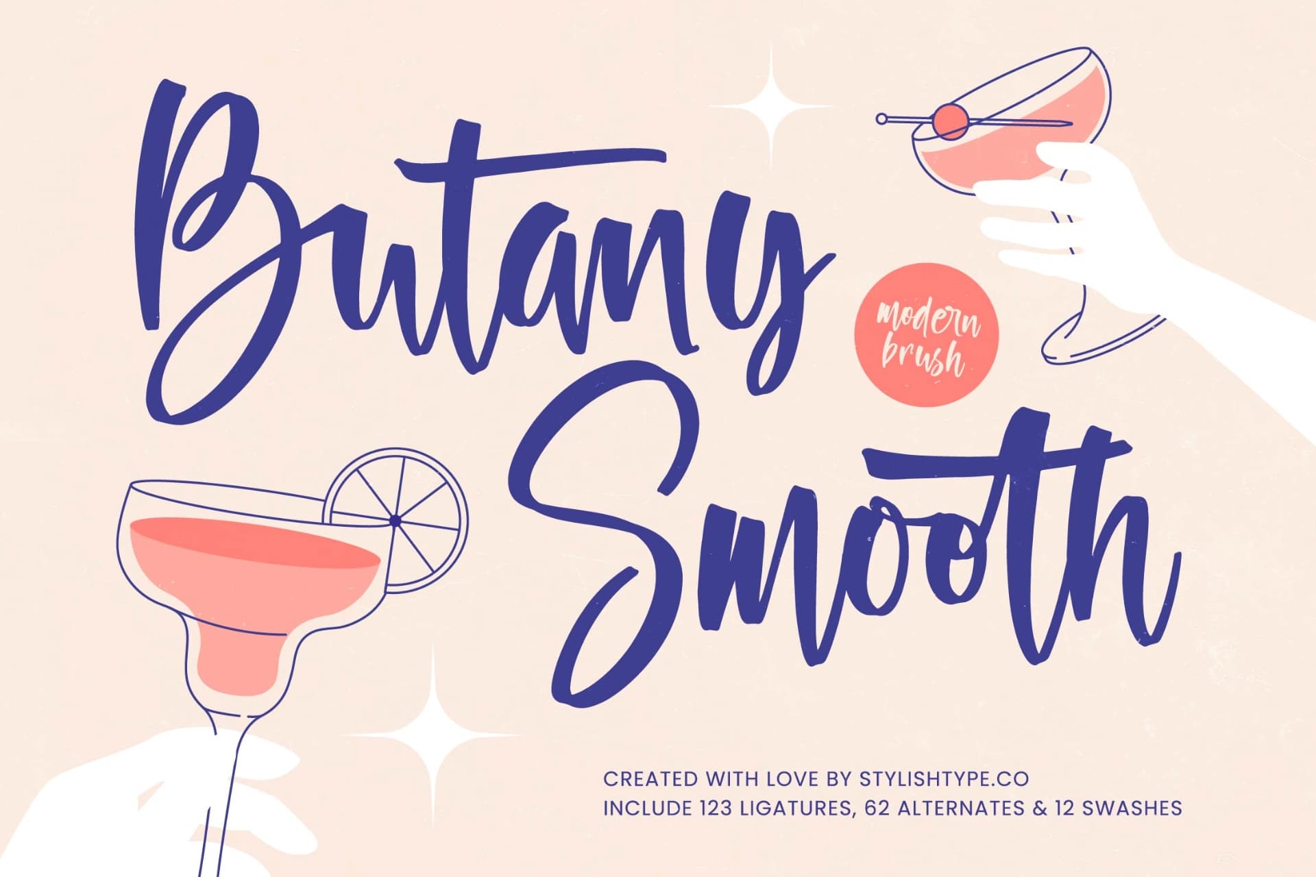 Preview of Butany Smooth - Modern Brush Font font