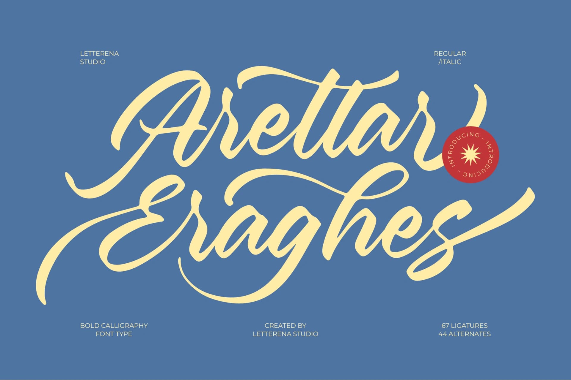 Preview of Aretlar Eraghes – Bold Calligraphy Font Type font