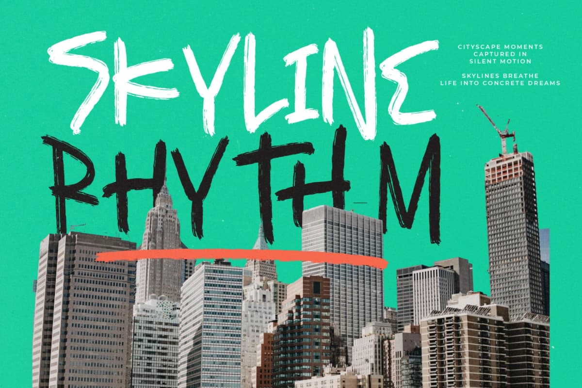 Asphalt Grunge - Modern Handbrush Font font preview 7