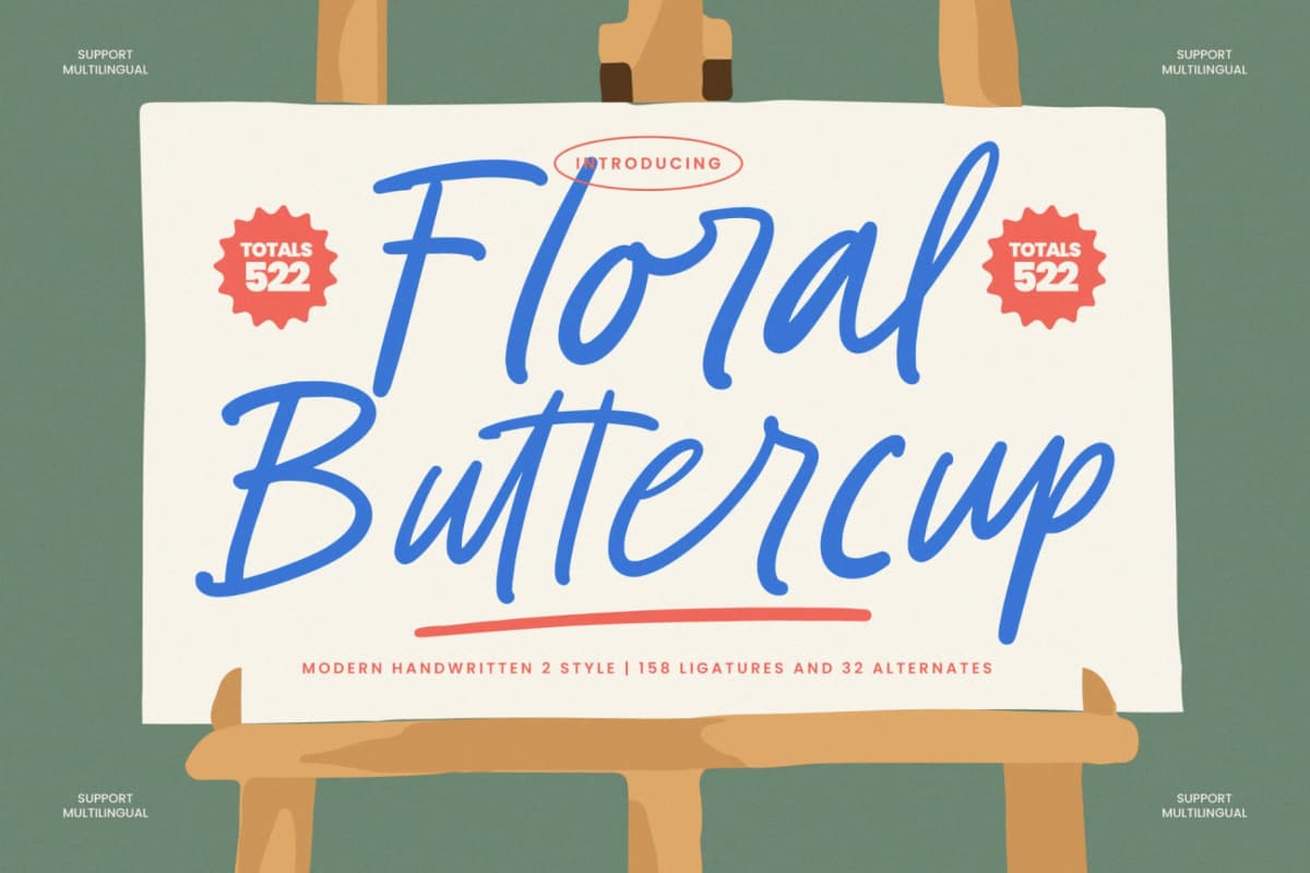 Floral Buttercup - Modern Handwritten Font font preview