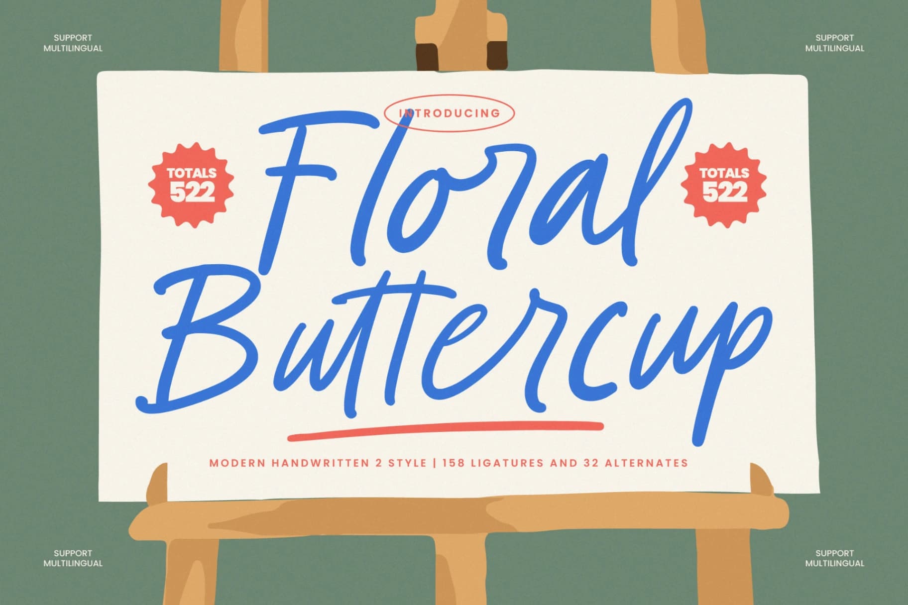 Preview 1 for Floral Buttercup - Modern Handwritten Font