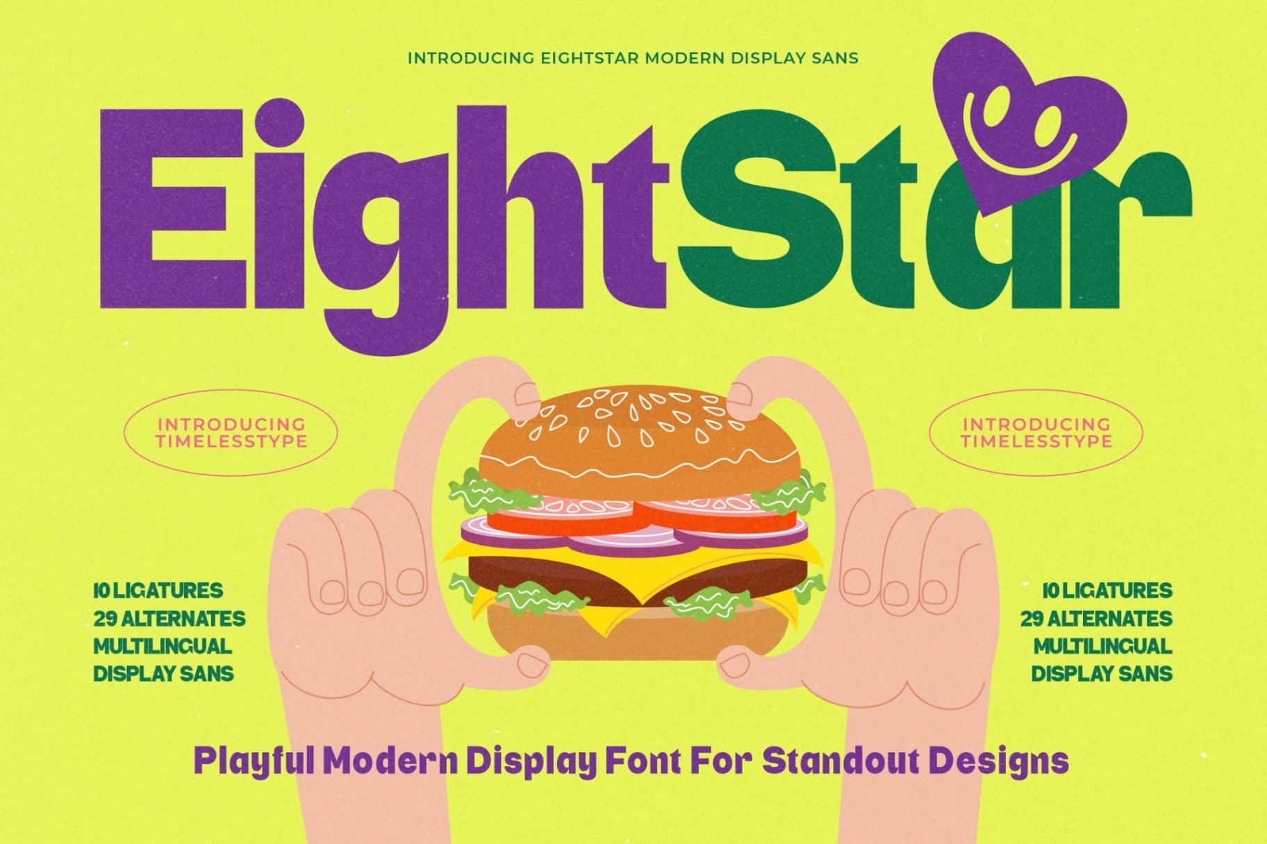 Preview of EightStar - Playful Modern Display Sans font