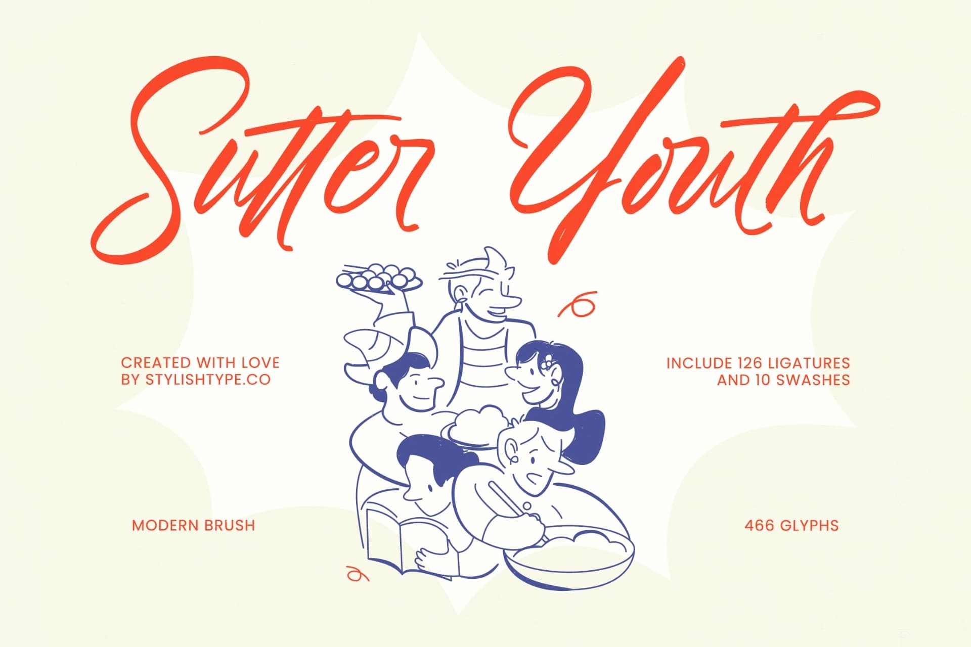 Preview of Sutter Youth - Modern Brush Font font
