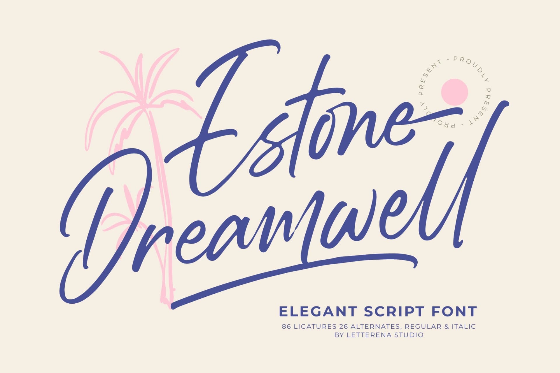 Preview of Estone Dreamwell – Elegant Script Font font