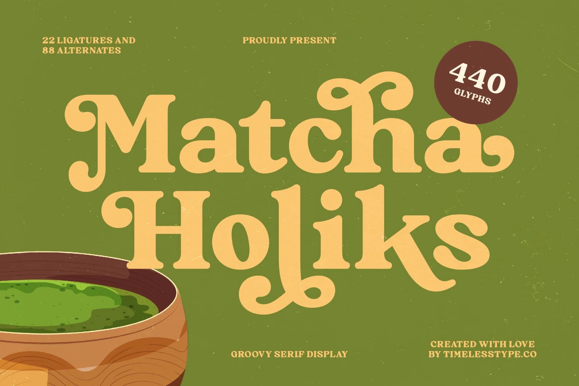 Preview of Matcha Holiks - Groovy Serif Display font