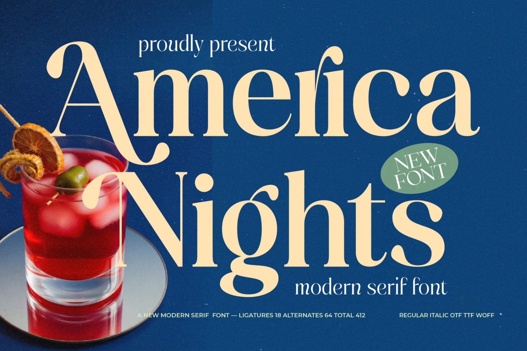 Preview of America Nights - Modern Serif Font font
