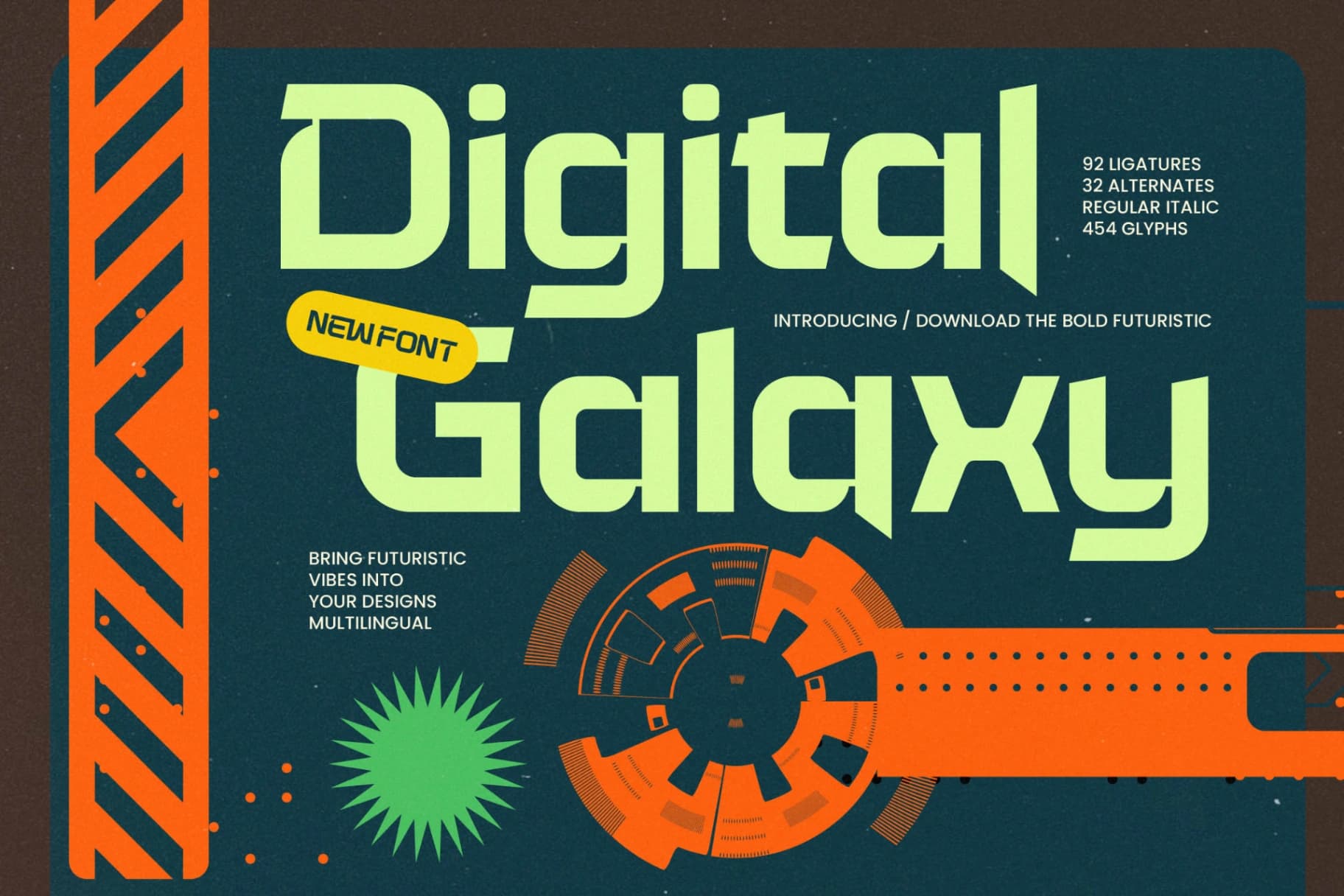 Preview of Digital Galaxy - Futuristic Display Sans font