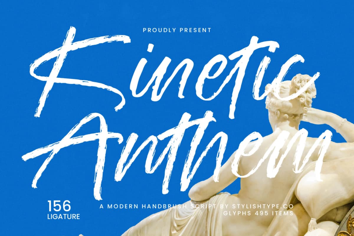 Kinetic Anthem - Modern Handbrush Script font preview