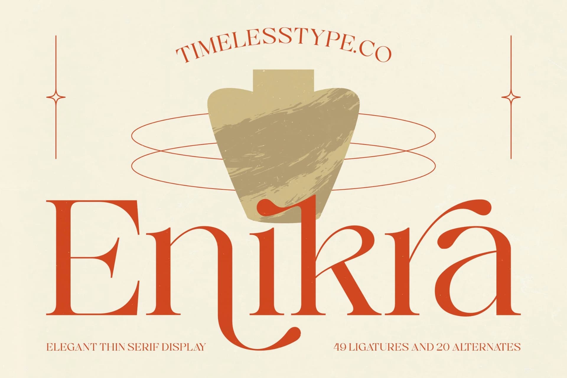 Preview of Enikra - Elegant Thin Serif Display font