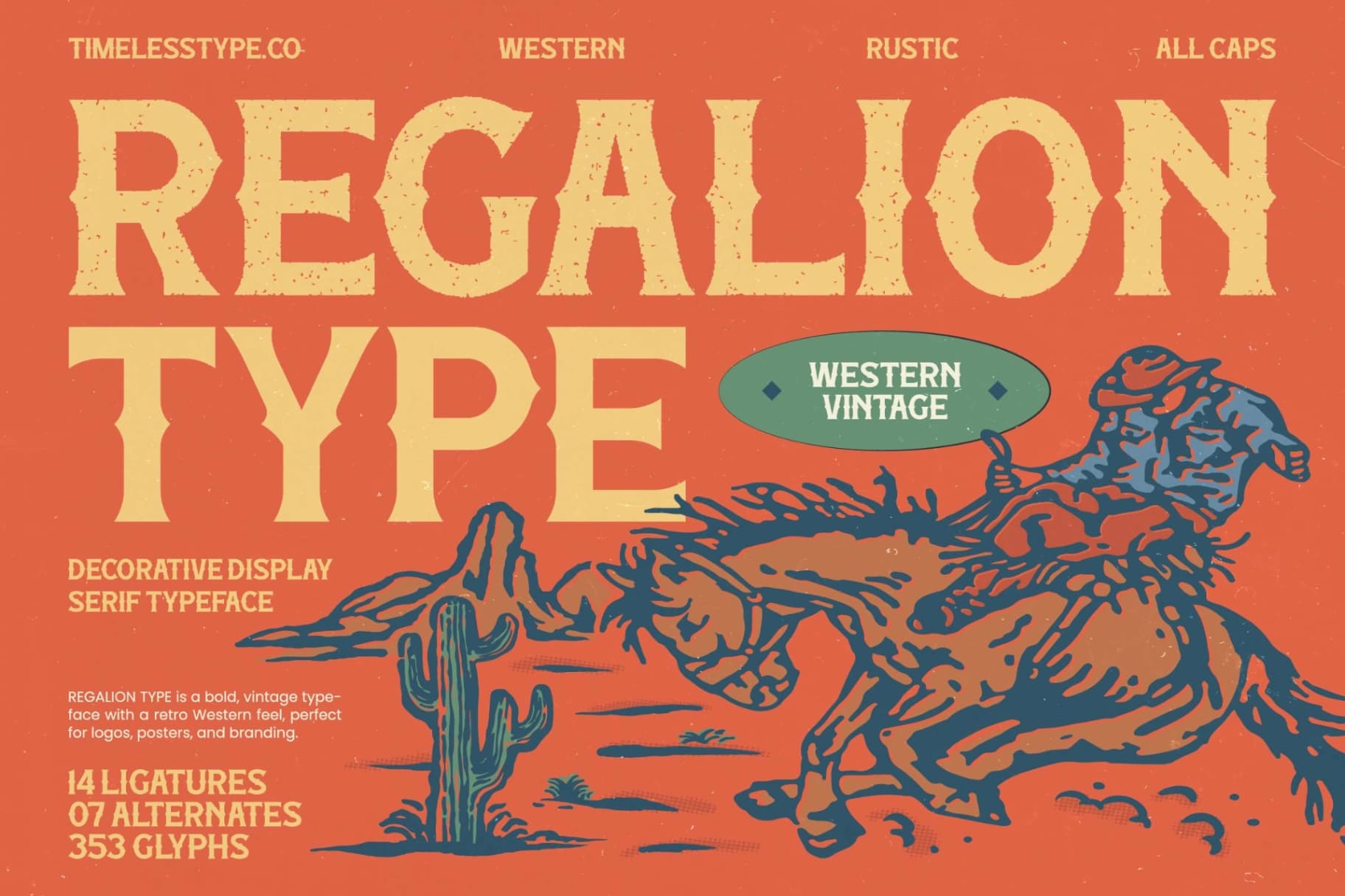 Preview of Regalion Type - Decorative Display Serif Typeface font