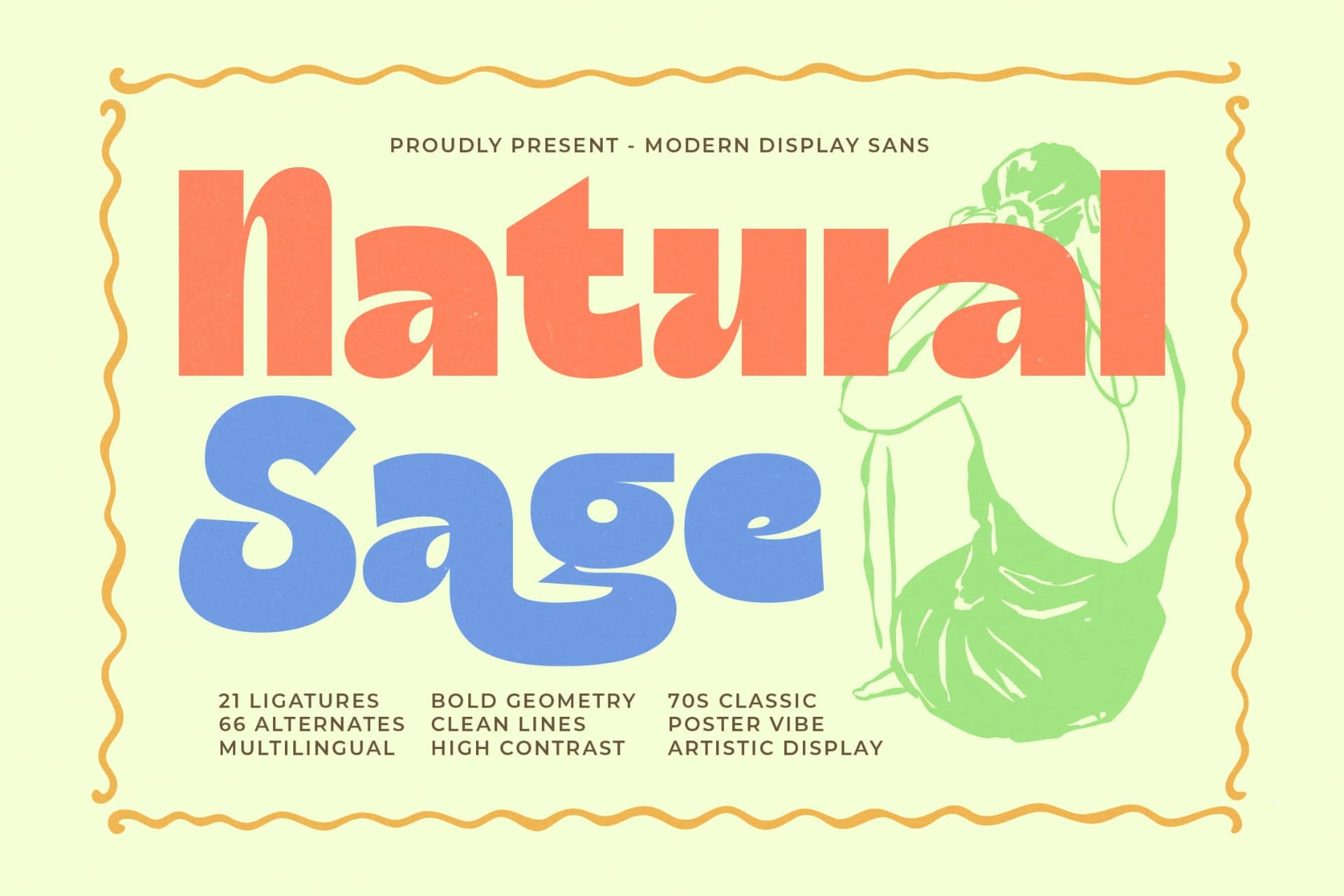 Preview of Natural Sage - Modern Display Sans font