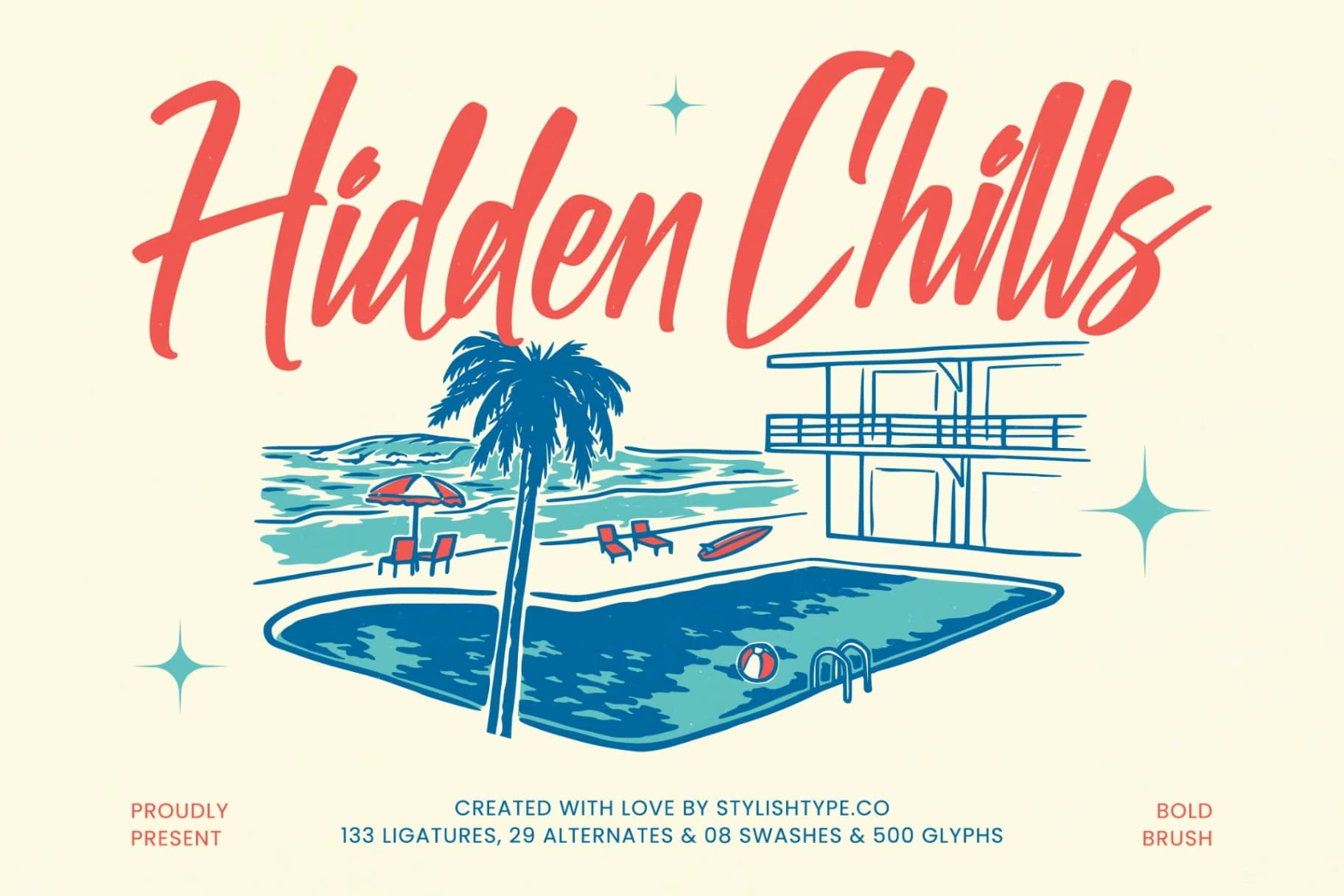 Preview of Hidden Chills - Bold Brush Font font