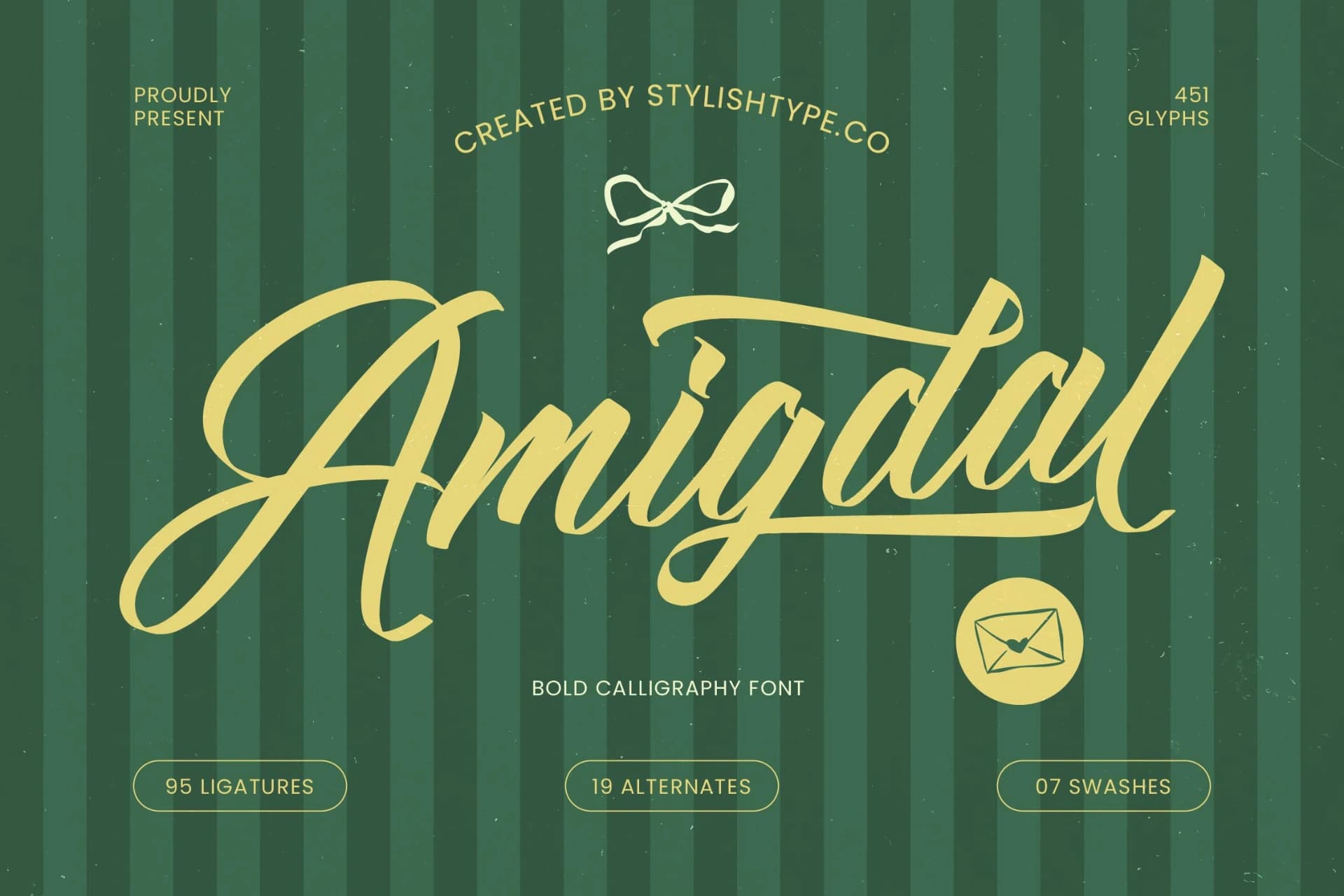 Preview of Amigdal - Bold Calligraphy Font font