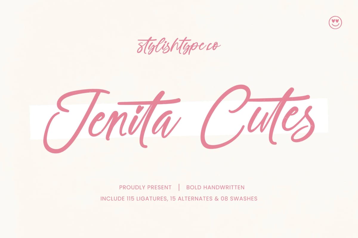 Jenita Cutes - Bold Handwritten Font font preview