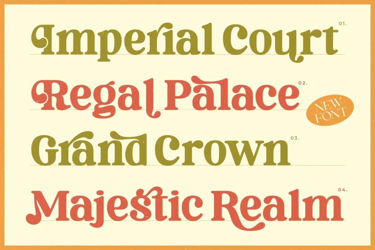 Preview 12 for Kingly Queen - Classic Decorative Serif