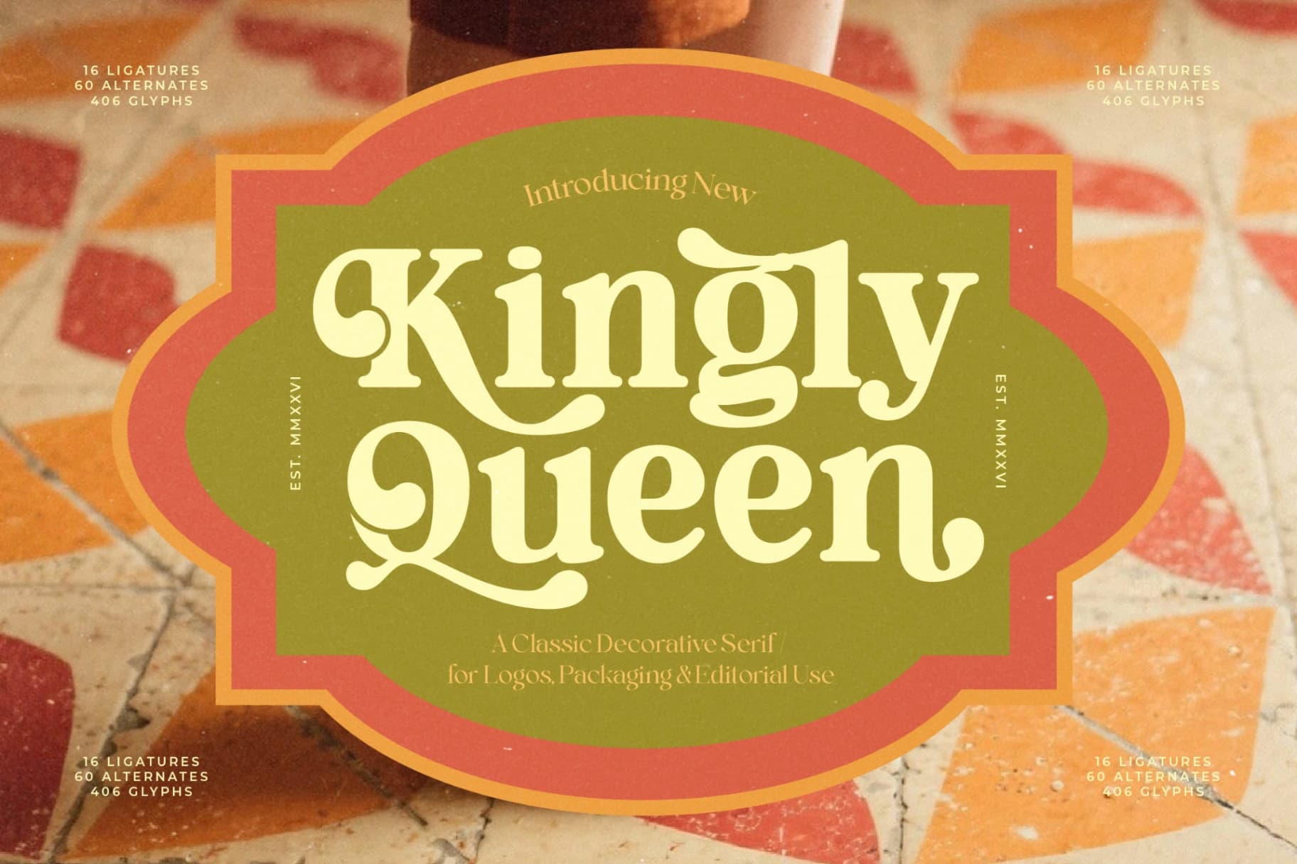 Preview of Kingly Queen - Classic Decorative Serif font