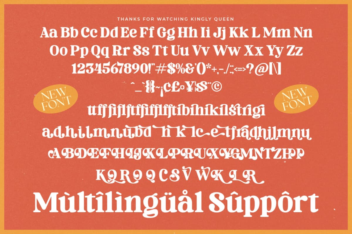Preview 18 for Kingly Queen - Classic Decorative Serif