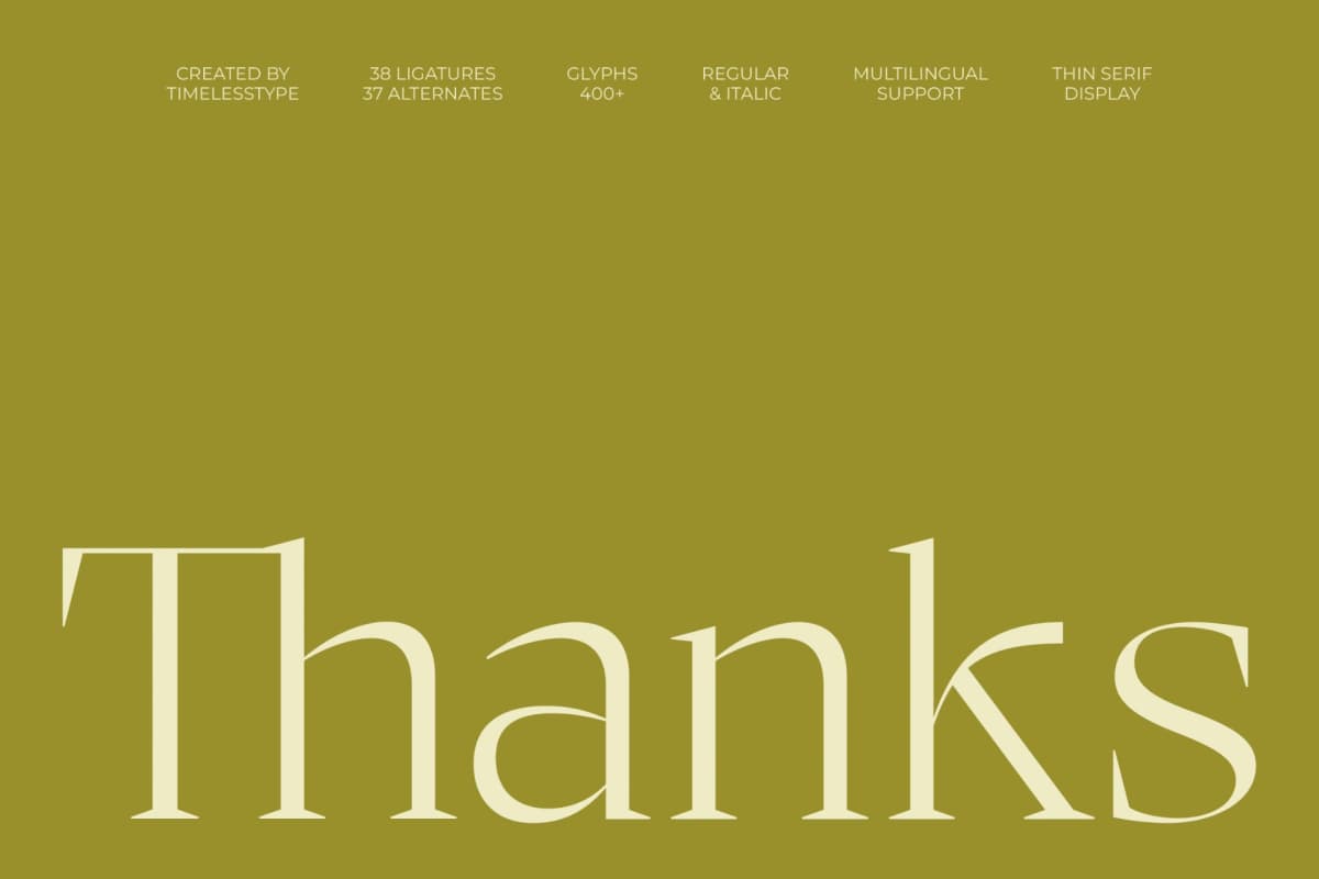 Bigest Karath - Thin Serif Display font preview 20