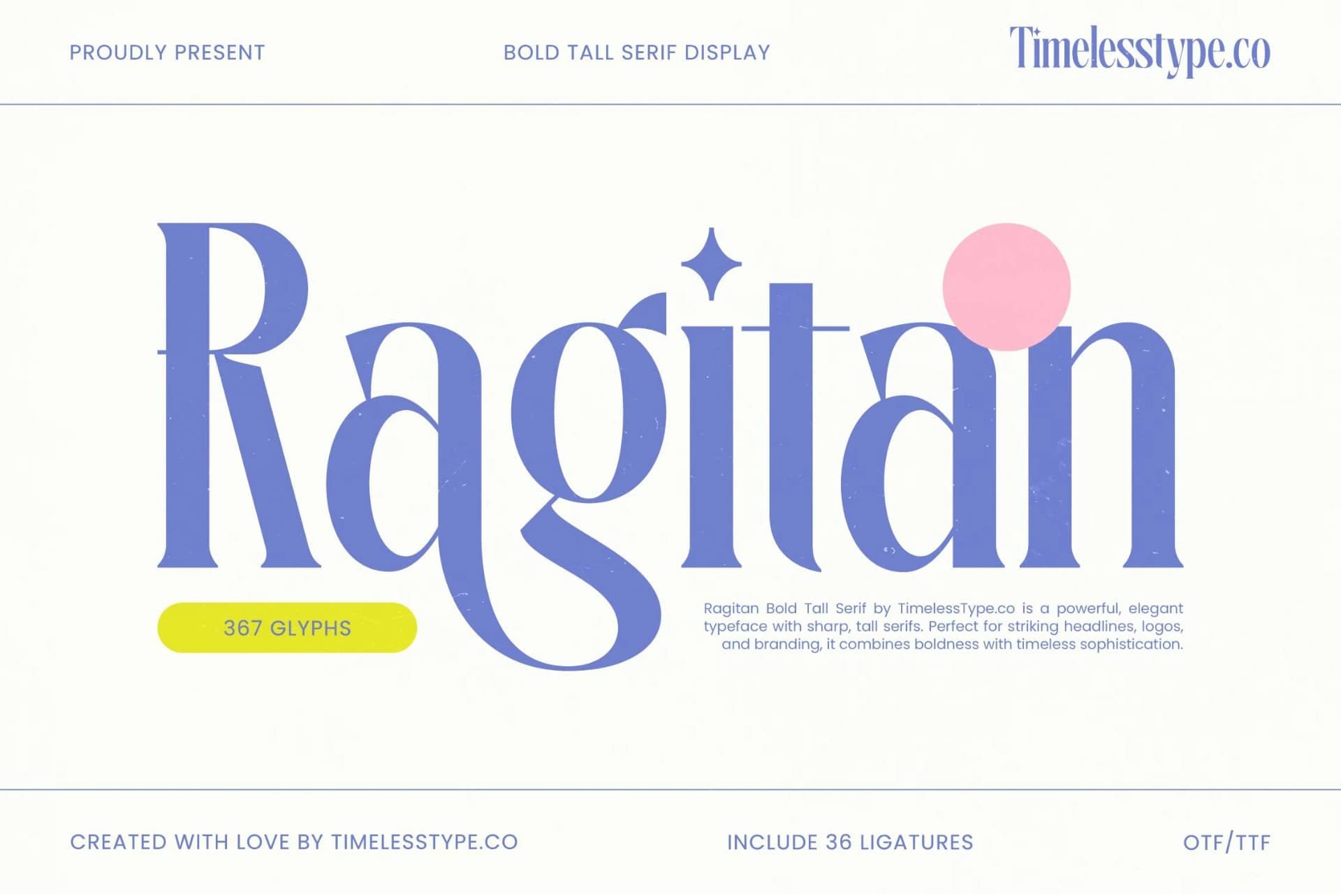 Preview of Ragitan - Bold Tall Serif Display font
