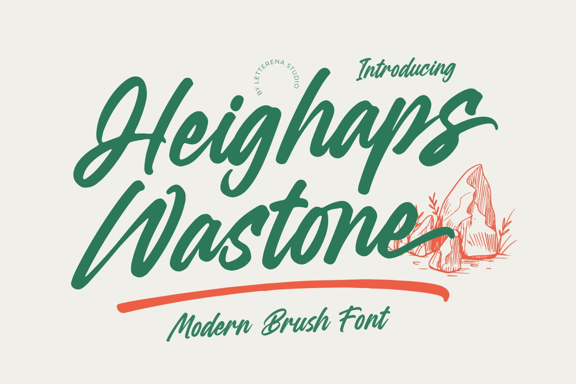 Preview of Heighaps Wastone – Modern Brush Font font