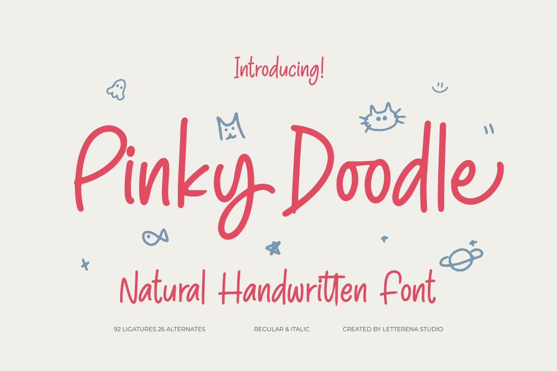 Preview of Pinky Doodle – Natural Handwritten Font font