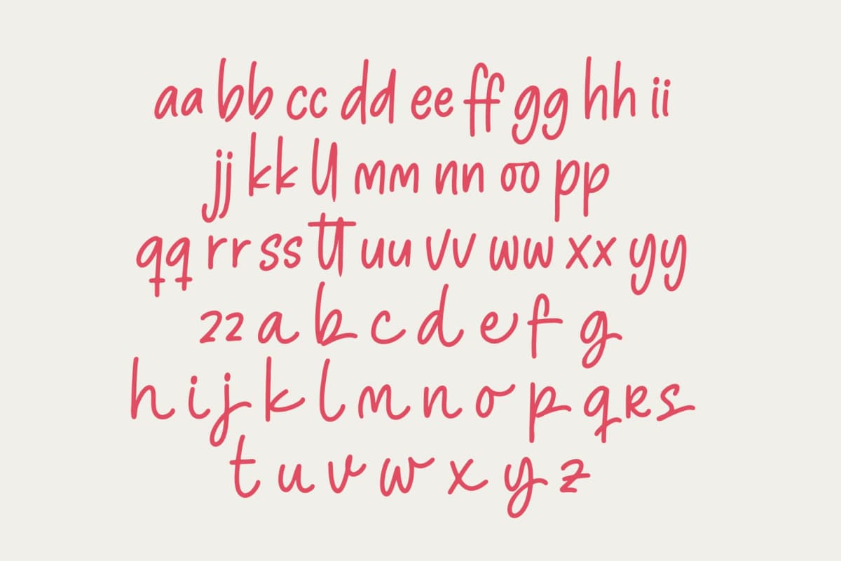 Pinky Doodle – Natural Handwritten Font font preview 17