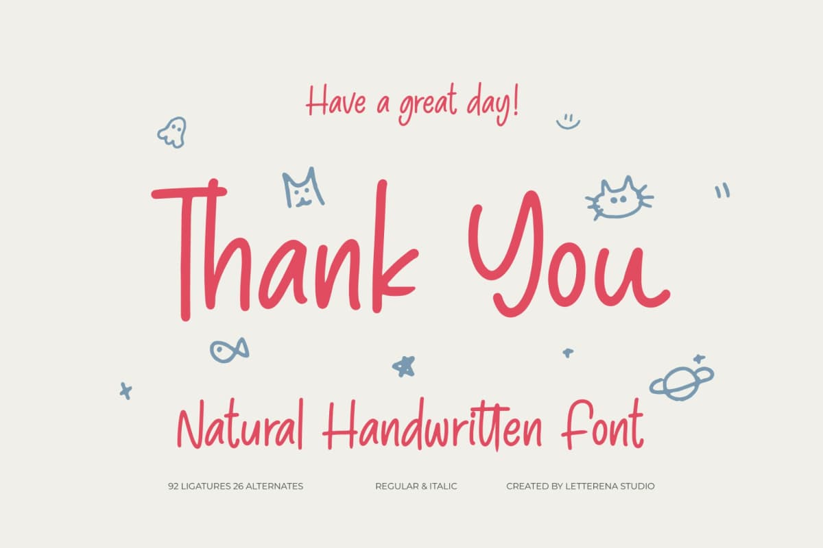 Pinky Doodle – Natural Handwritten Font font preview 20
