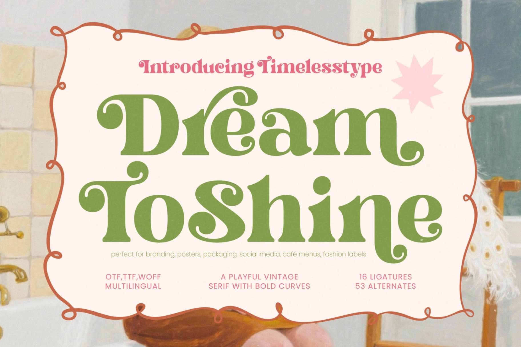 Preview of Dream Shine - Playful Vintage Serif font