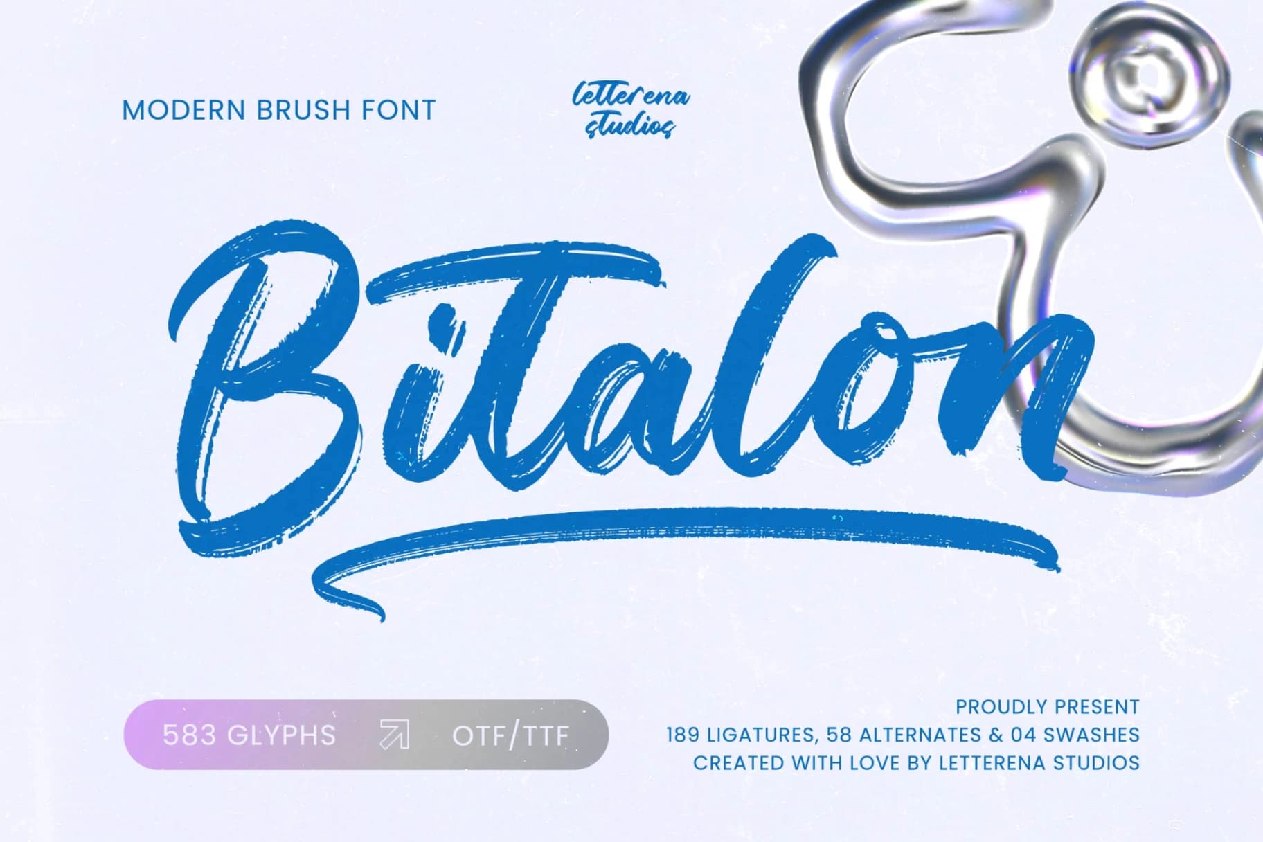 Preview of Bitalon - Modern Brush Font font