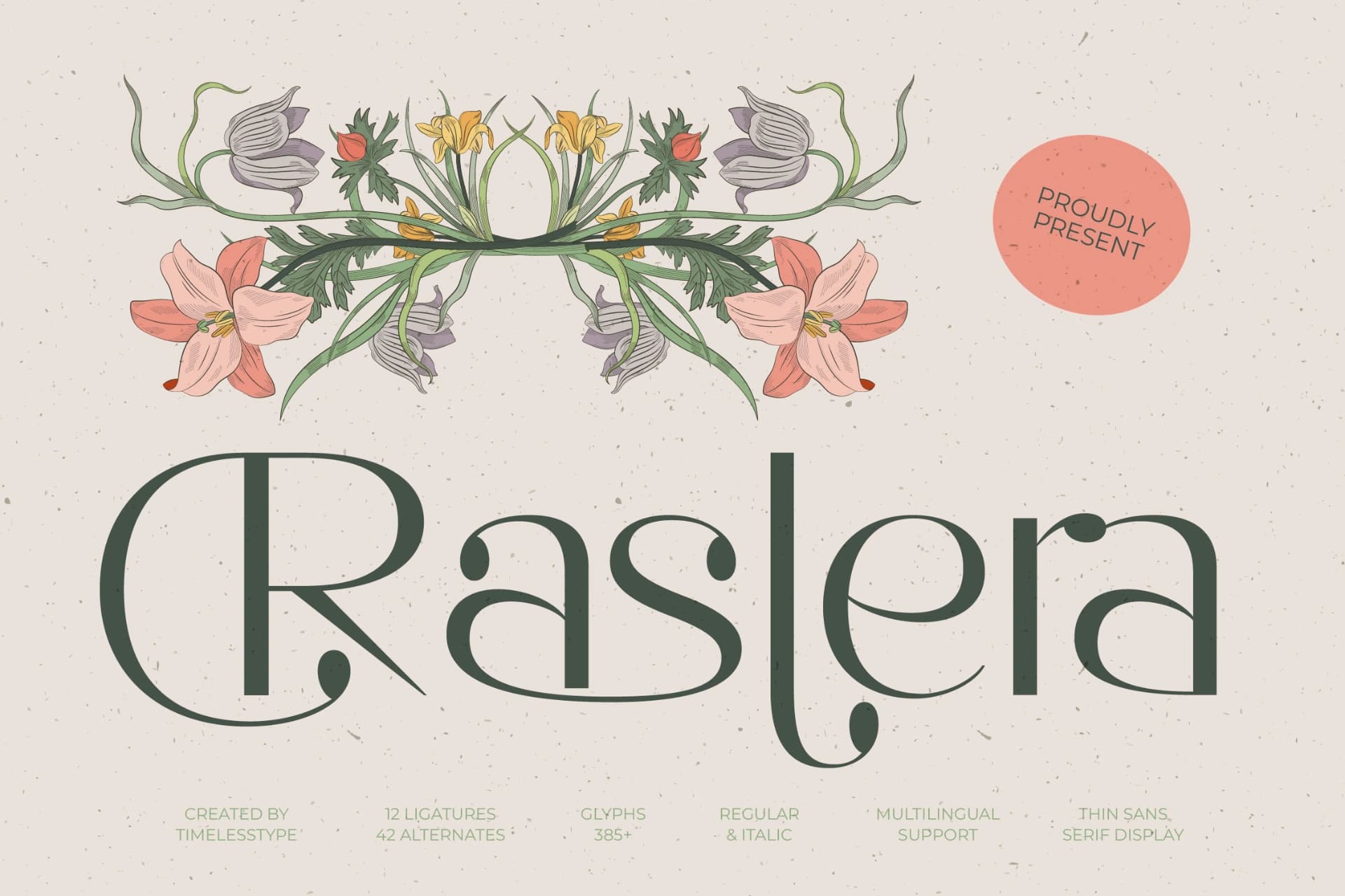Preview of Raslera - Thin Sans Serif Display font