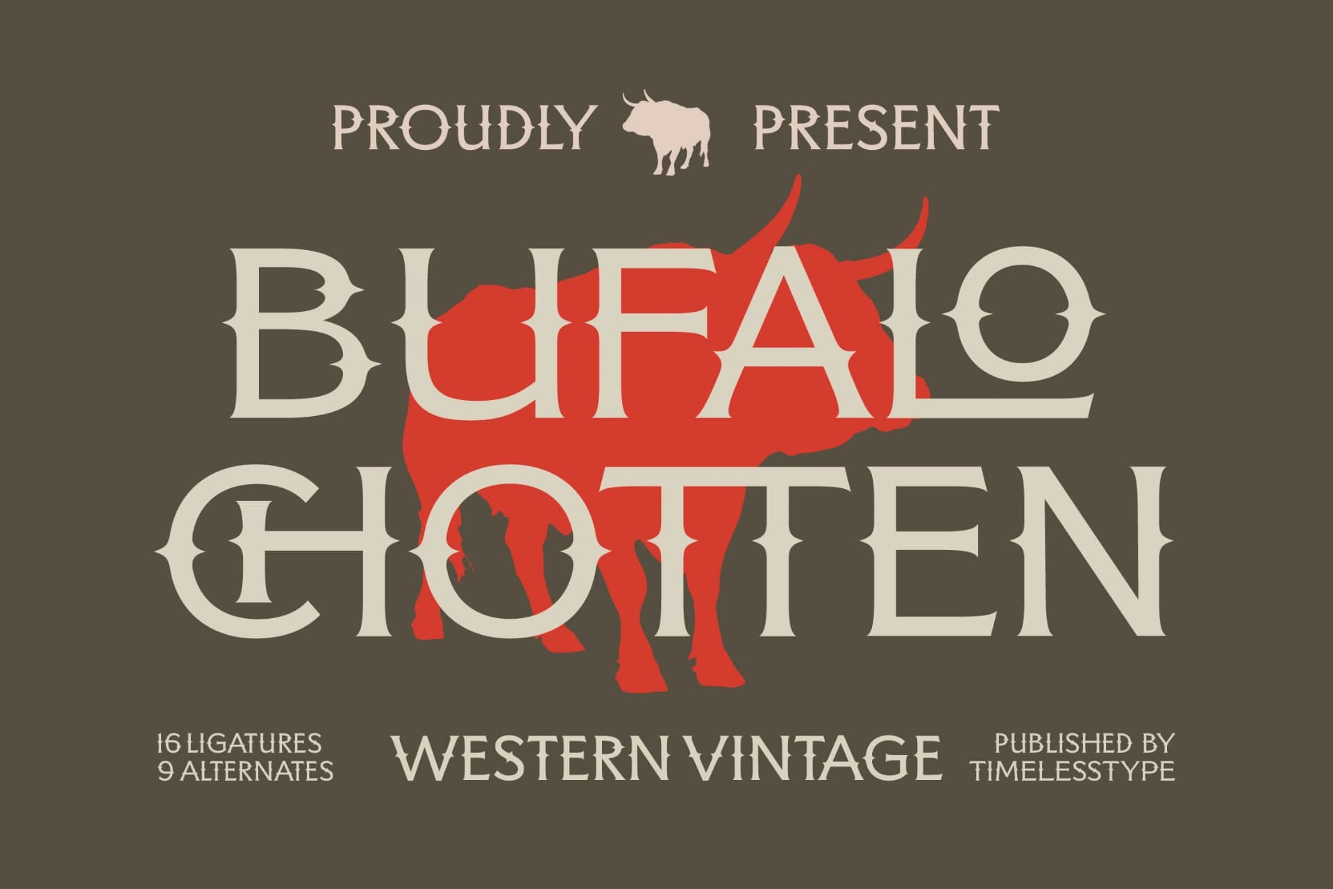 Preview of Bufalo Chotten - Western Vintage Font font