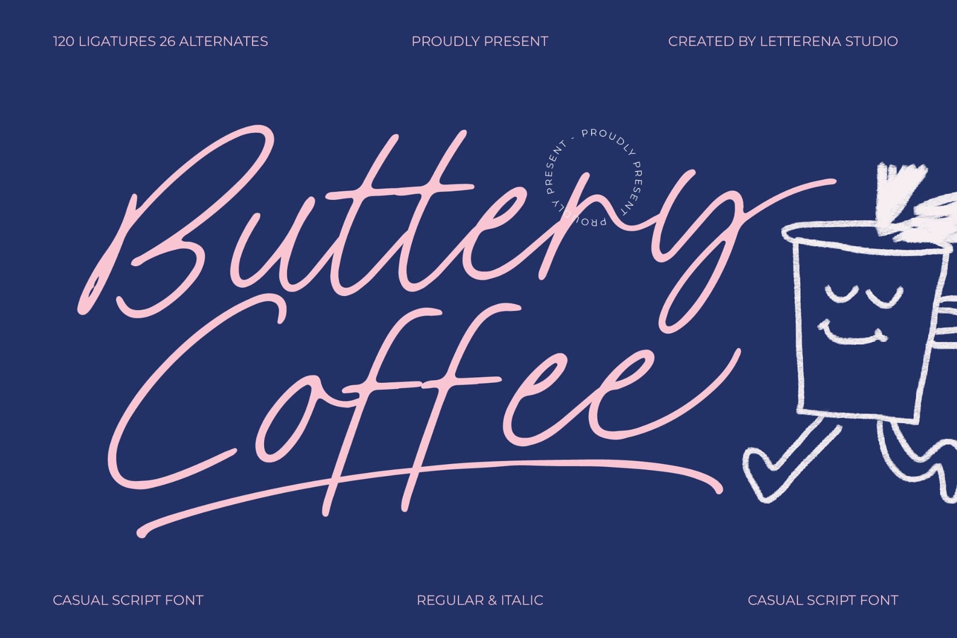 Preview of Buttery Coffee - Casual Script Font font
