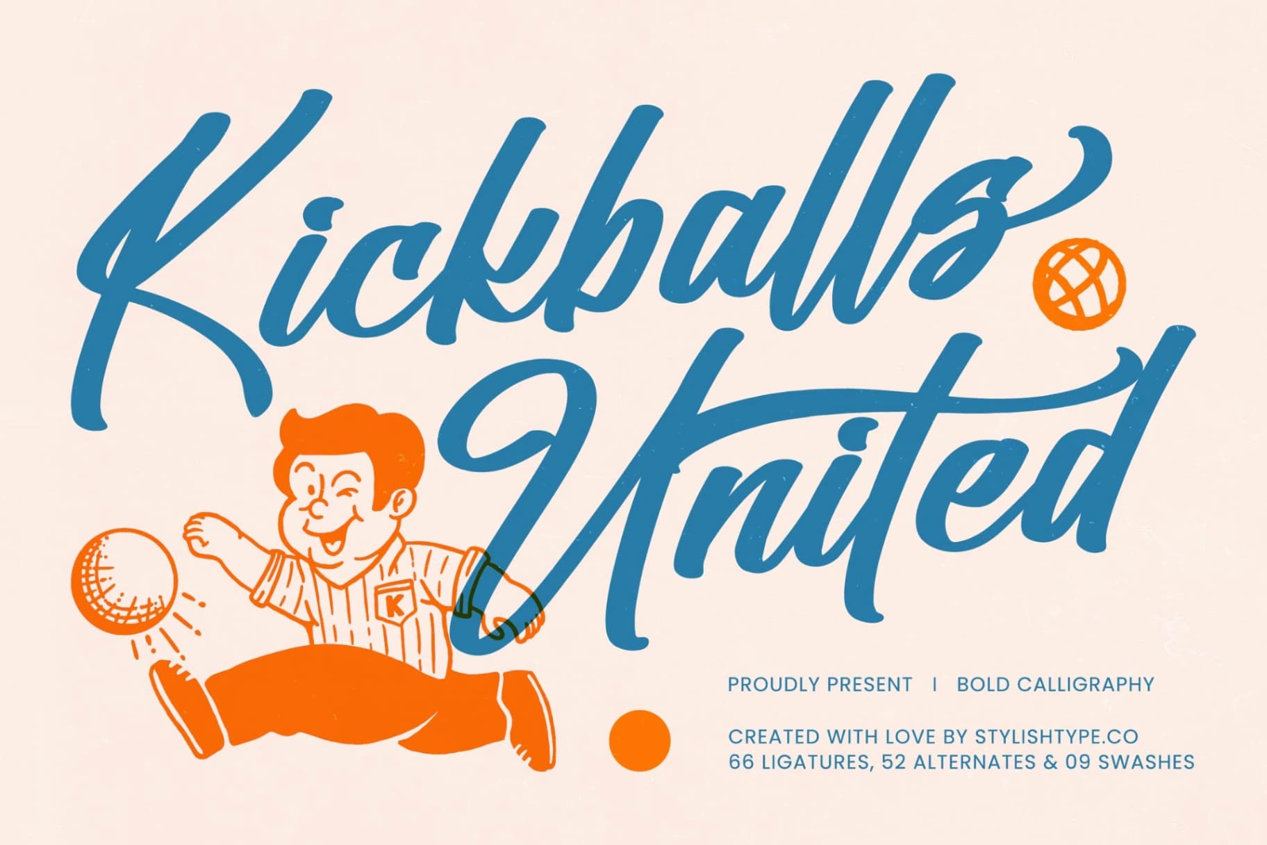 Preview of Kickballs United - Bold Calligraphy font