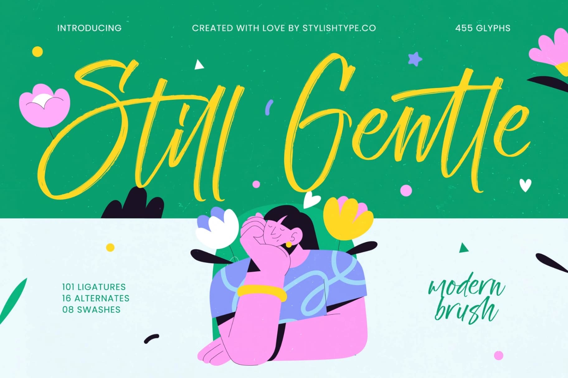 Preview of Still Gentle - Modern Brush Font font